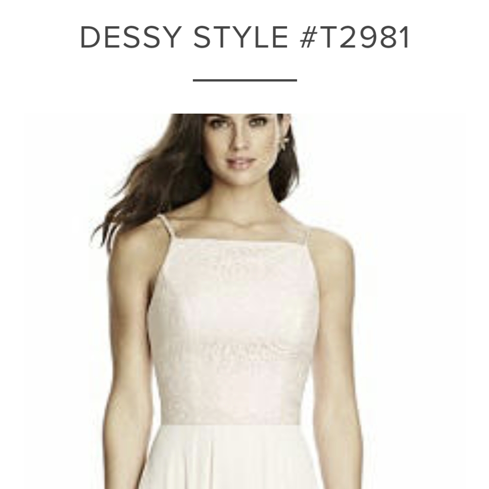 Dessy Collection Classic Blush Lace Crop top